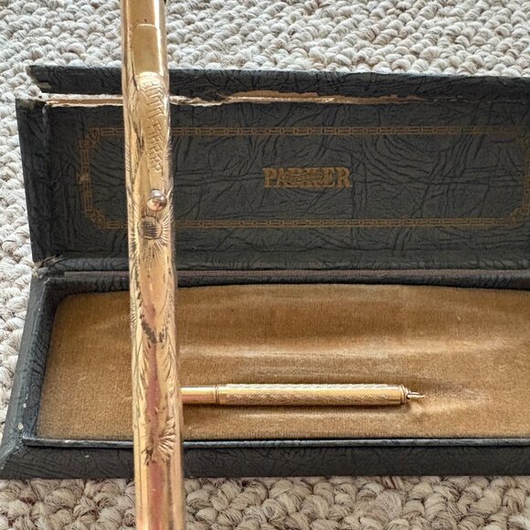 1930s Parker 51 Pen & Pencil Set | Gold Filled Lucky Curve | WWII Collectible - Picture 5 of 10